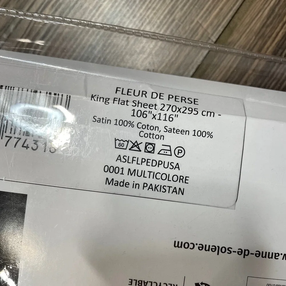 Anne de Solene Paris Fleur de Perse King Flat Sheet & King Fitted Sheet NEW $516